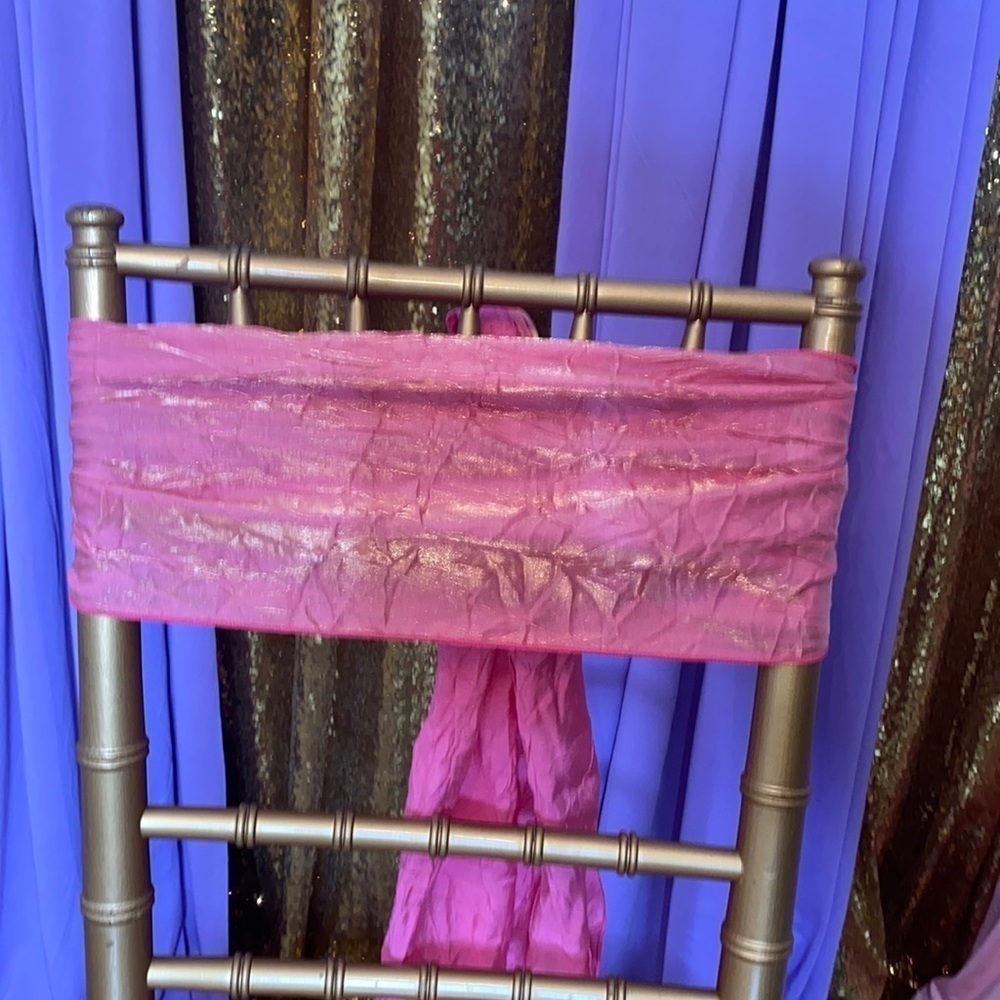 CHAIR TIES - 100 PINK Crush Iridescent 2 Sided Ties